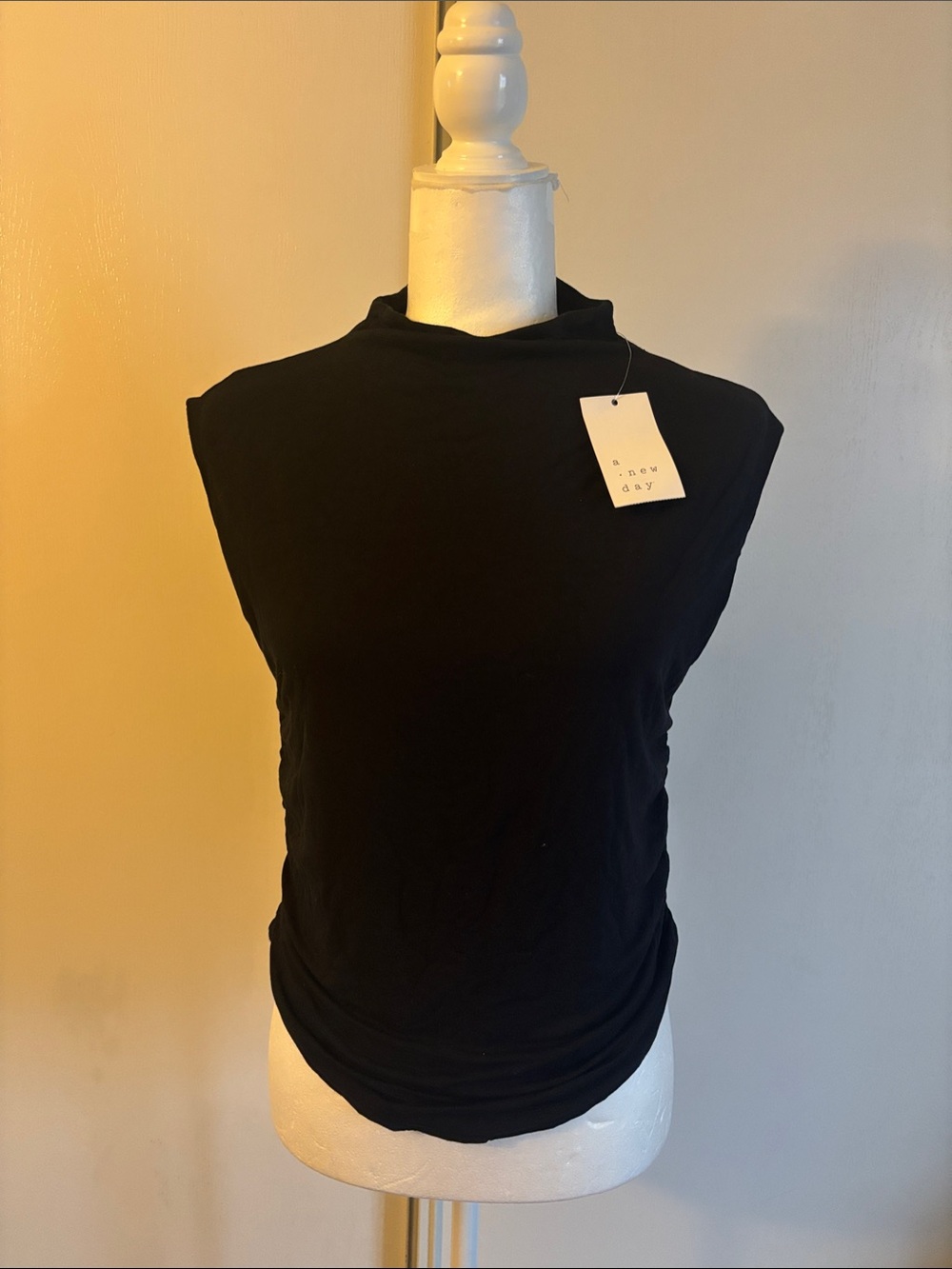 a new day Black Sleeveless Mock Neck Tank